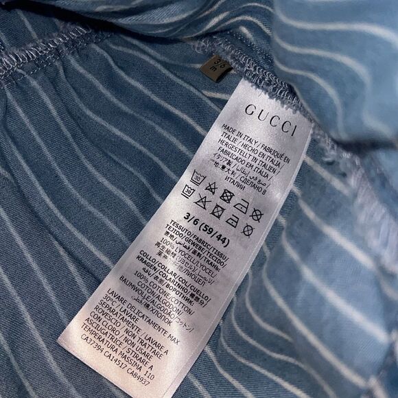 GUCCI BABY GIRL DENIM LOGO ROMPER  3/6M - Picture 11 of 12